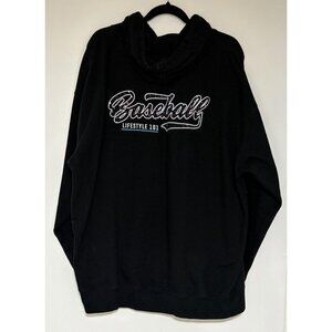 Baseball Lifestyle 101 Men’s Black Splatter Hoodie Sweatshirt Pullover Size XXXL